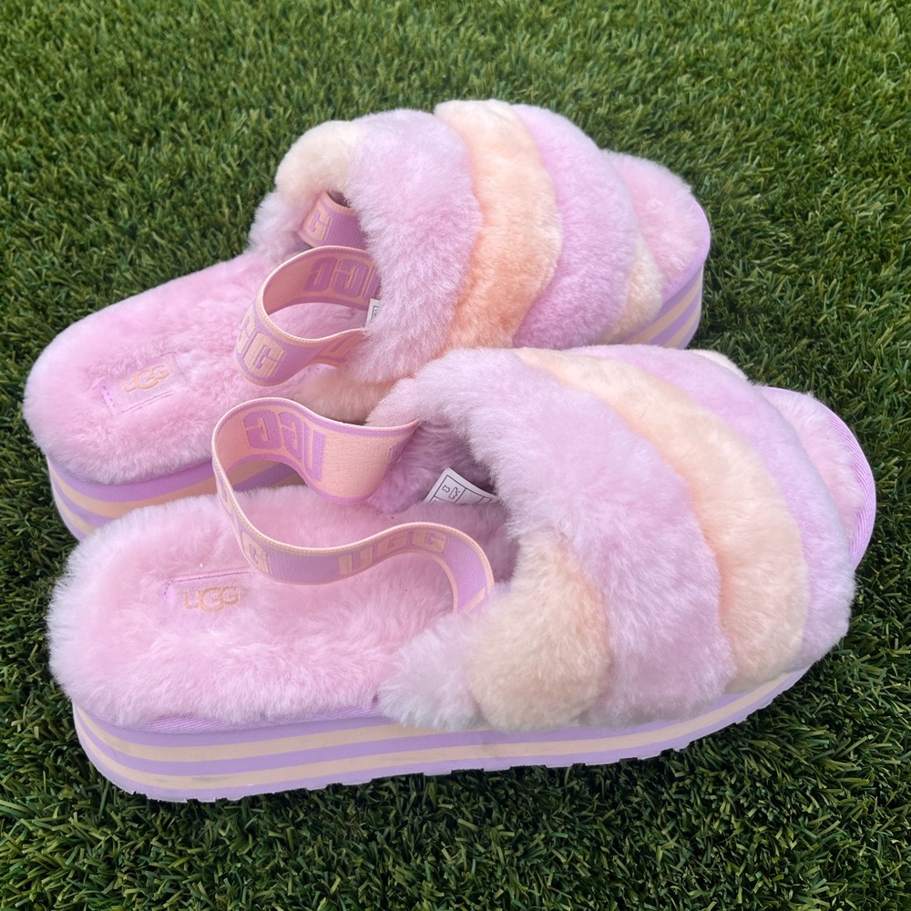 Ugg Disco Stripe Purple/Pink Slides
